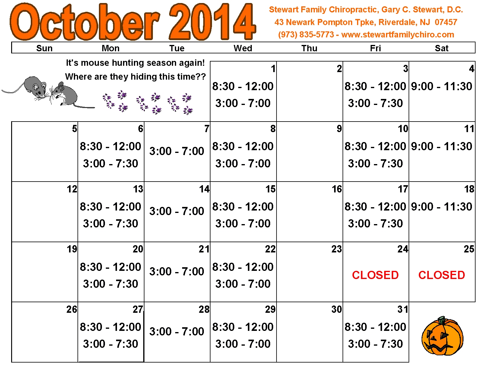October 2014 Calendar October 2014 Calendar